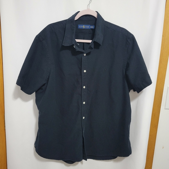 Ralph Lauren Navy Blue Short Sleeve Shirt, Size XXL - Picture 1 of 3